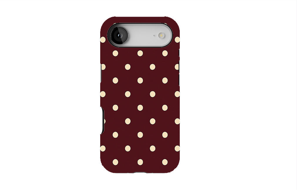 Burgundy Ivory Polka Dots