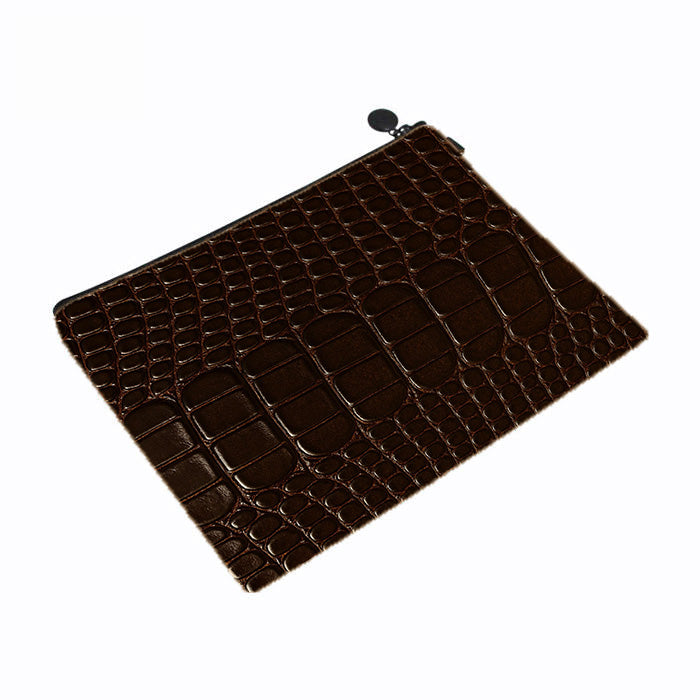 Black Alligator Skin Makeup Bag