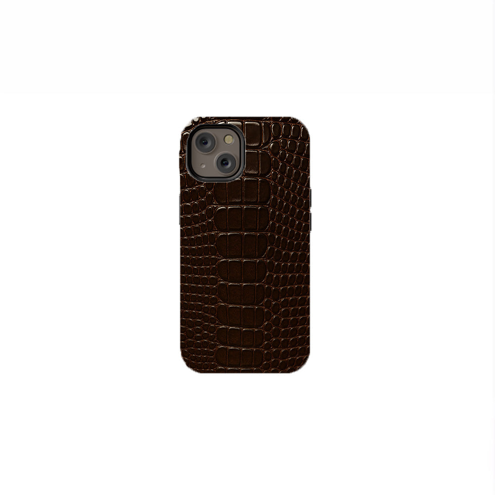 Alligator skin Printed Design-Dark Brown Phone Case