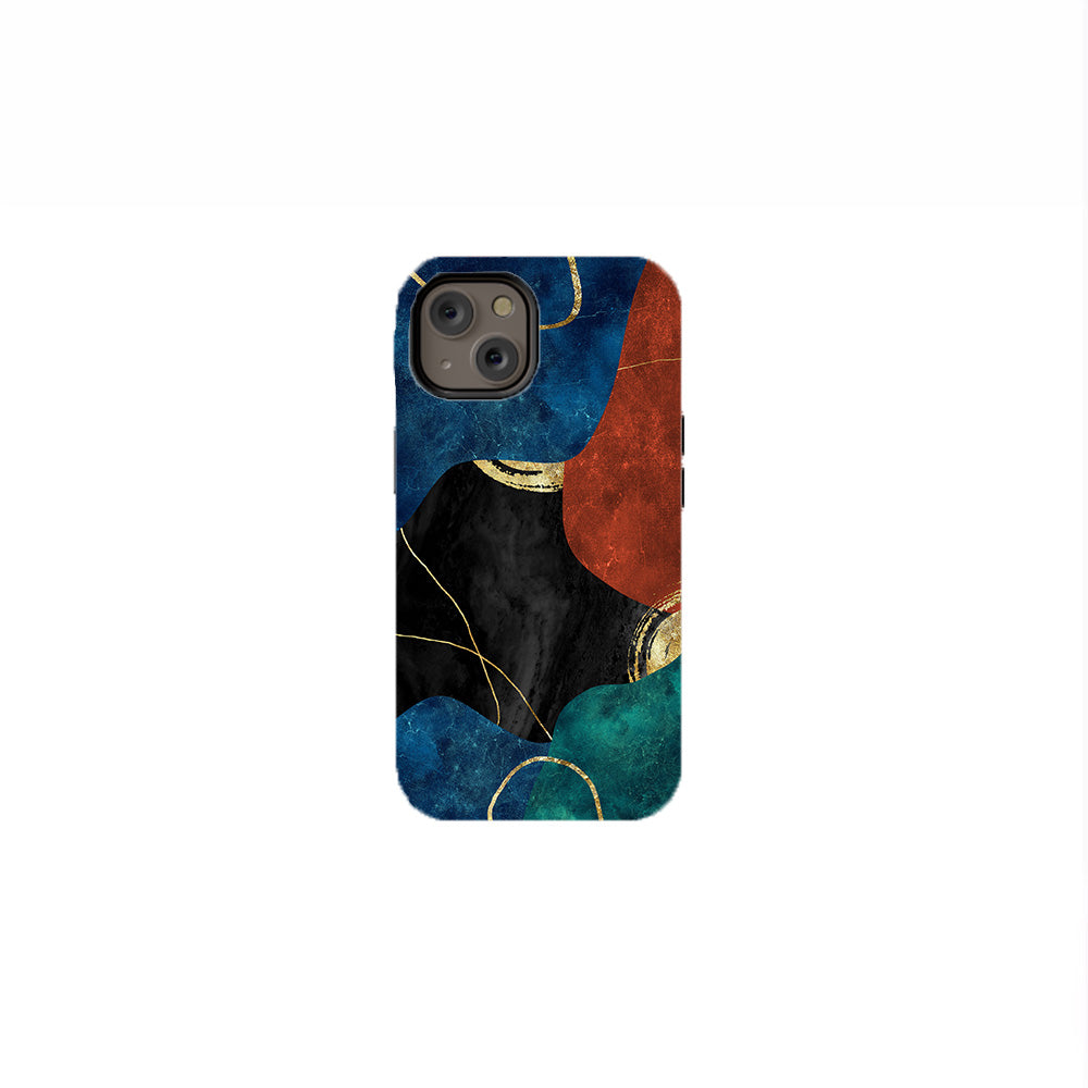 Multicolor Golden Veins Marble Phone Case