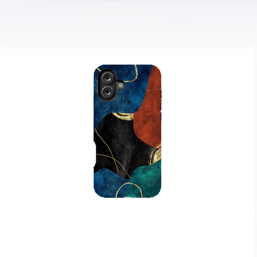 Multicolor Golden Veins Marble Phone Case