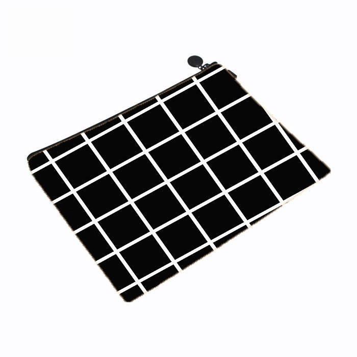 Mono Grid Makeup Bag