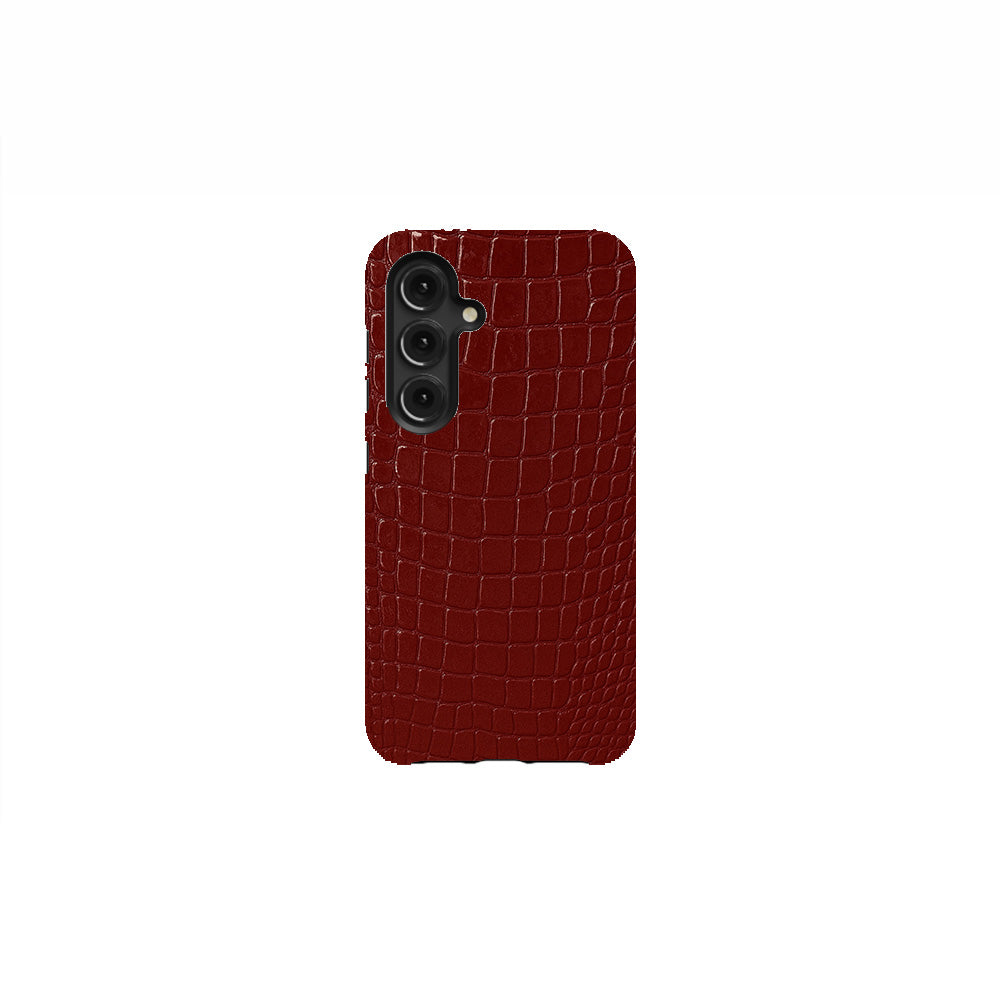 Crocodile Skin Texture - Burgundy Phone Case