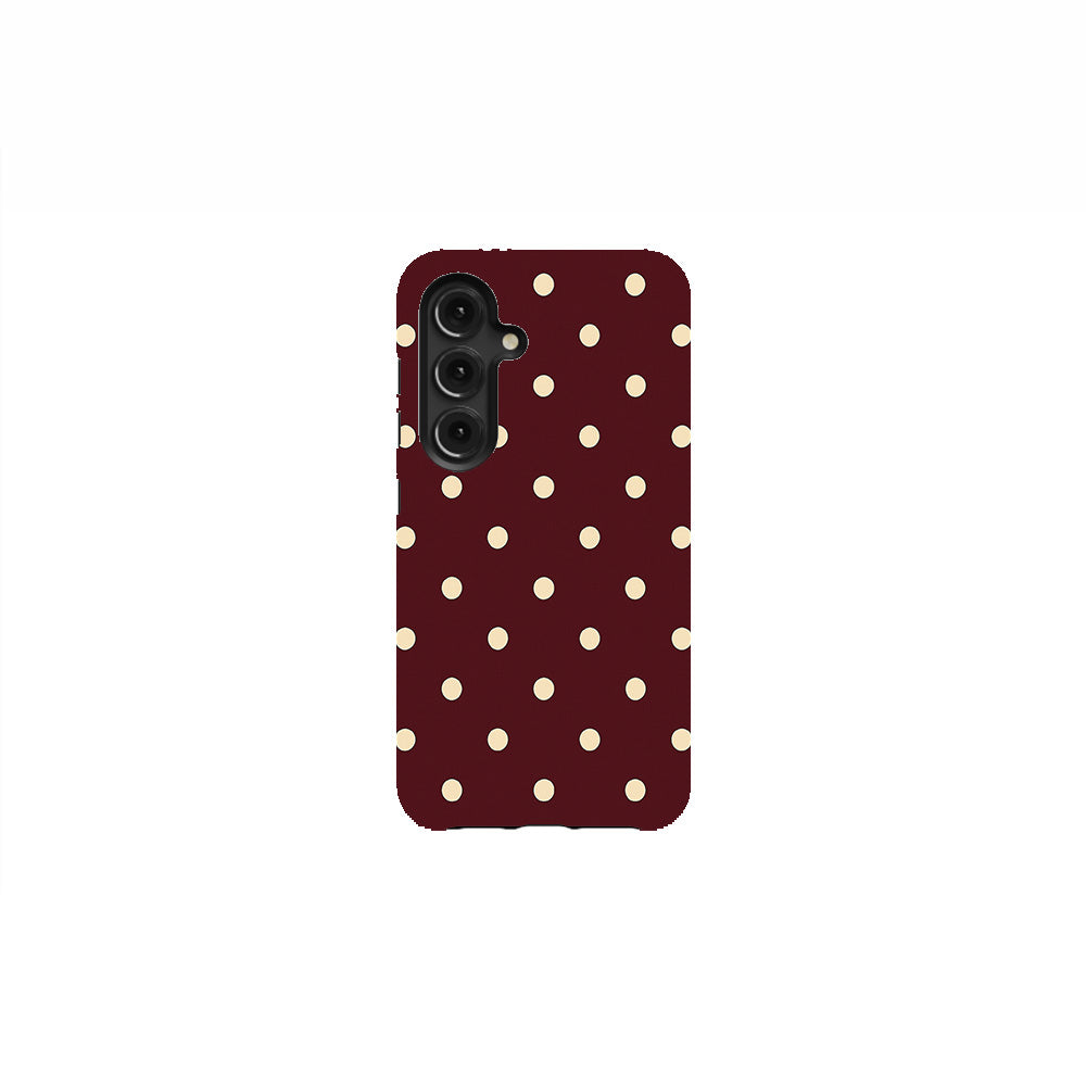 Burgundy Ivory Polka Dots Phone Case