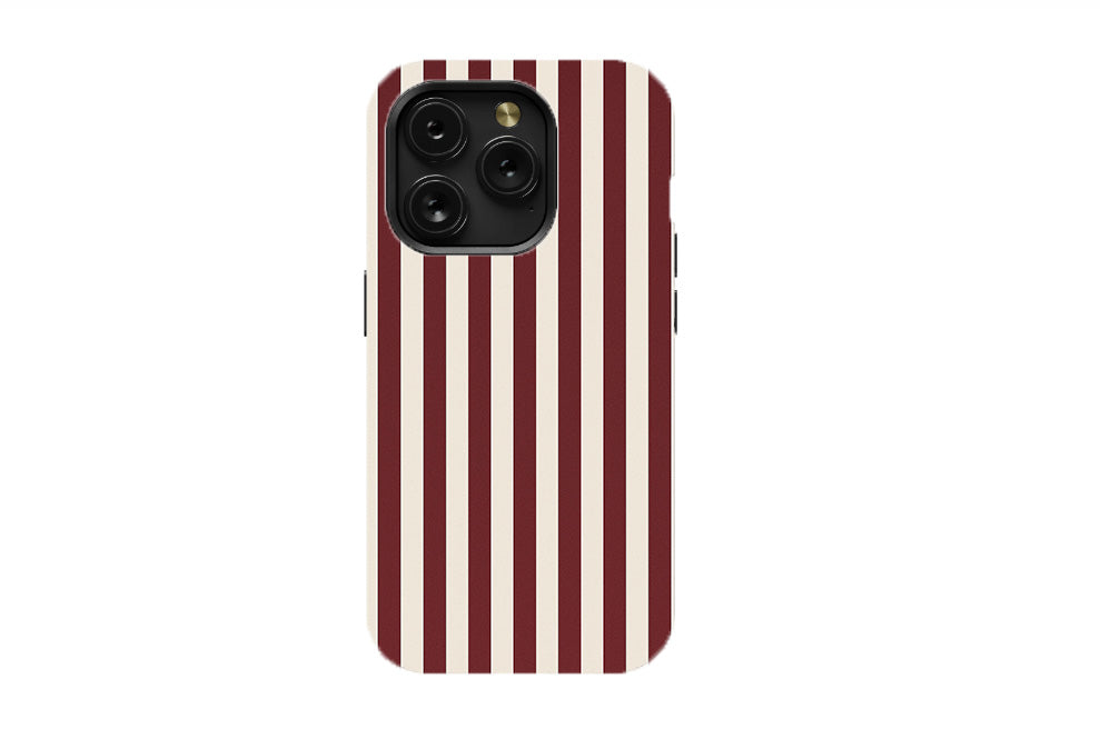 Burgundy Silk Stripes Phone Case