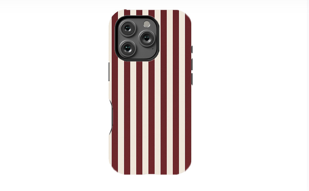 Burgundy Silk Stripes Phone Case