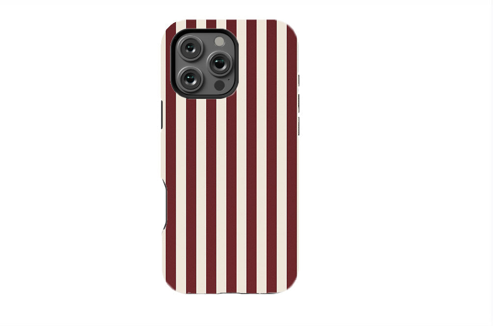 Burgundy Silk Stripes Phone Case