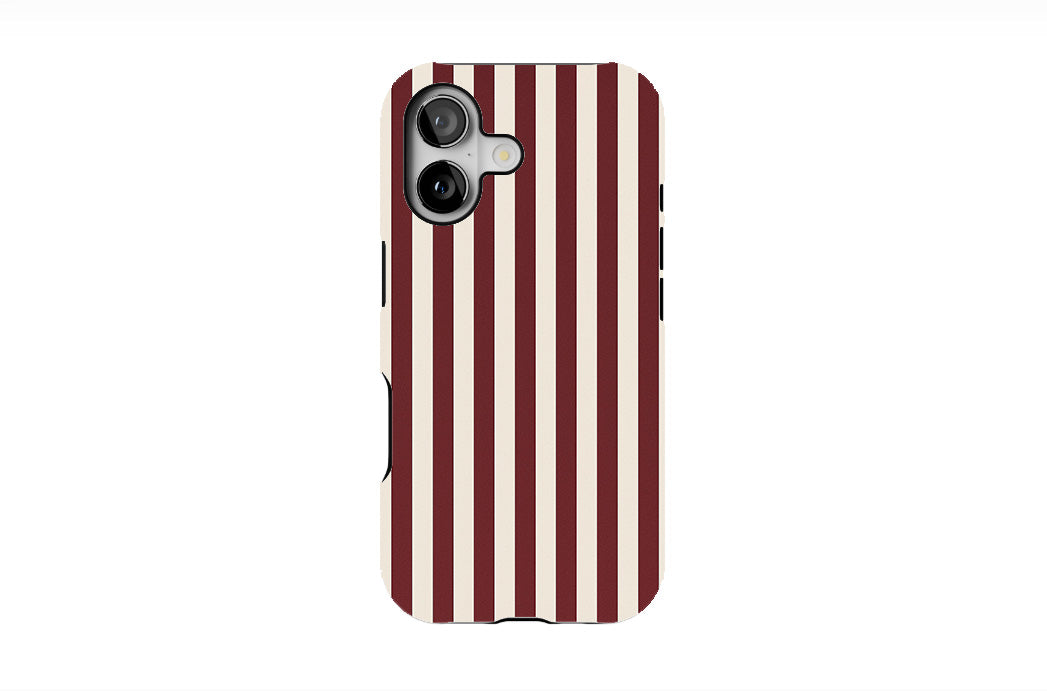 Burgundy Silk Stripes Phone Case