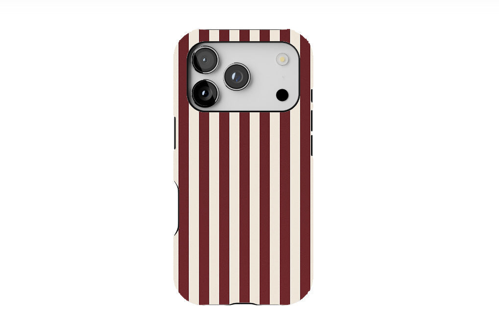 Burgundy Silk Stripes Phone Case