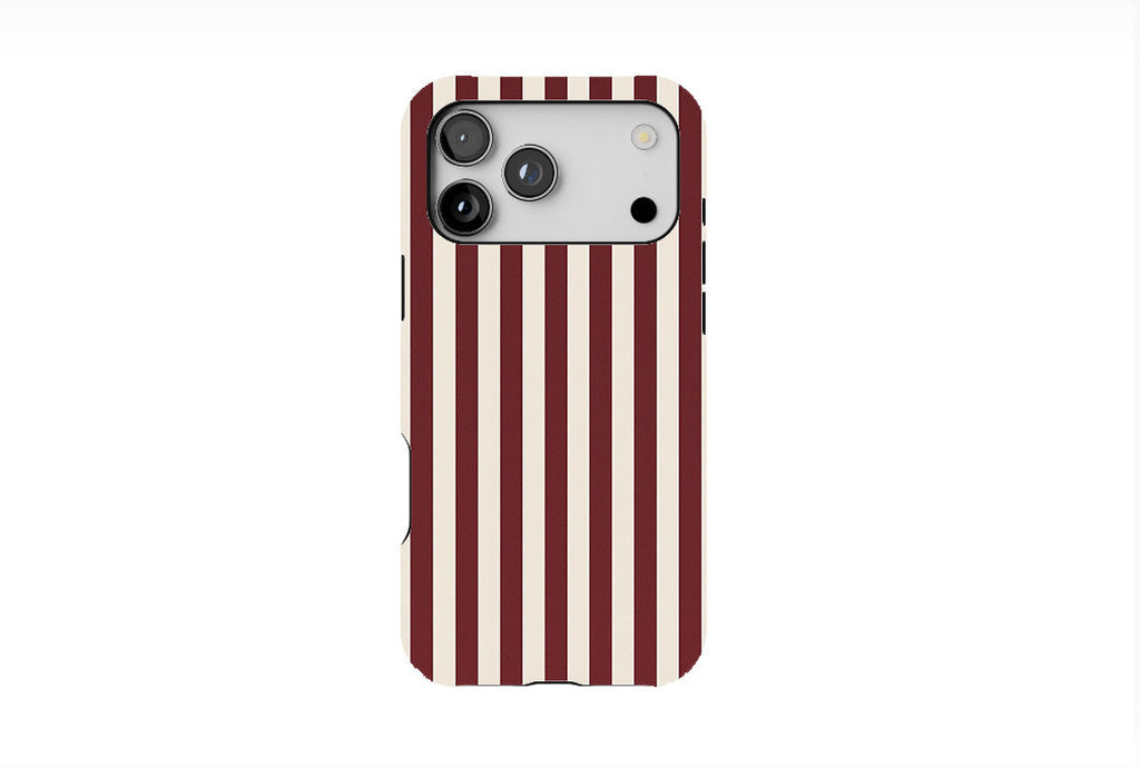 Burgundy Silk Stripes Phone Case