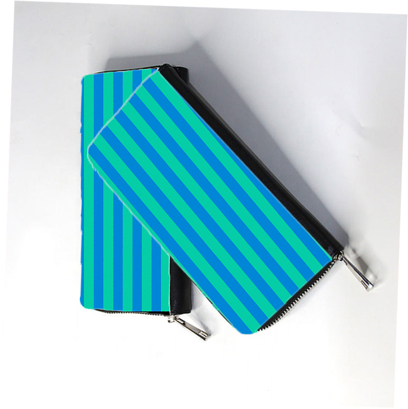 Neon Tide Stripes Zip Wallet