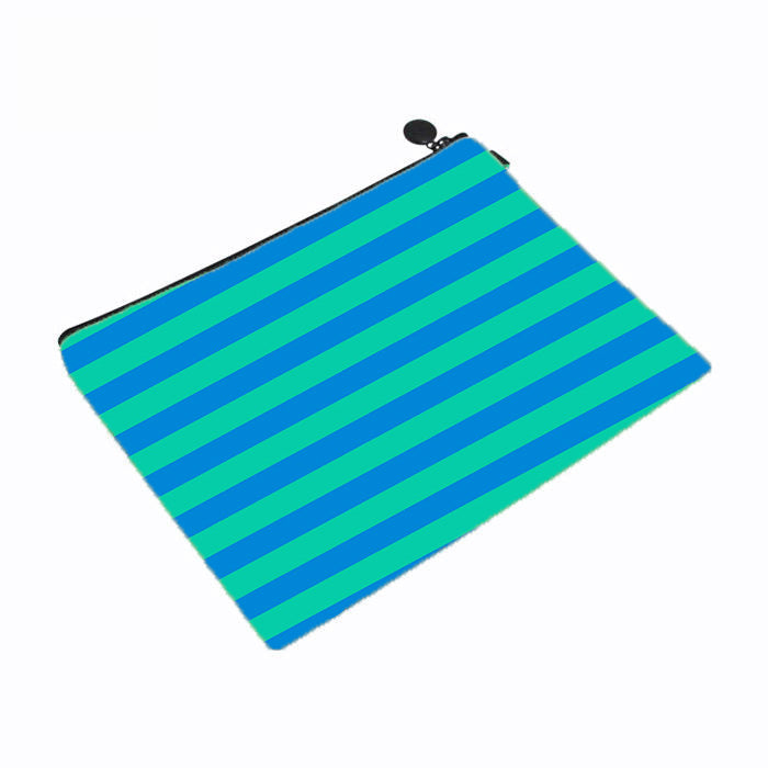 Neon Tide Stripes Makeup Bag