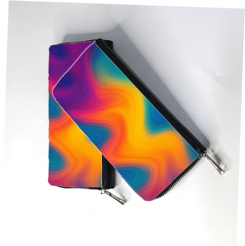 Neon Waves Zip Wallet