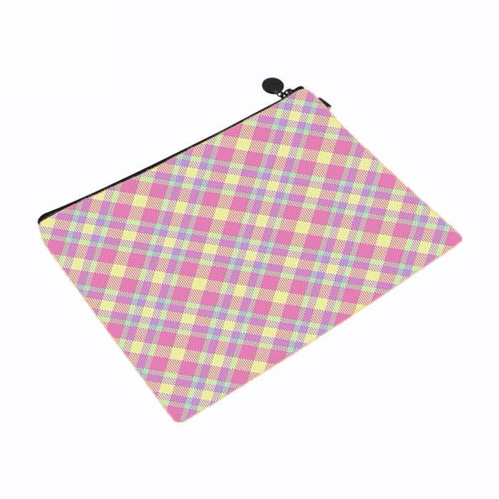 Pastel Plaid Makeup Bag
