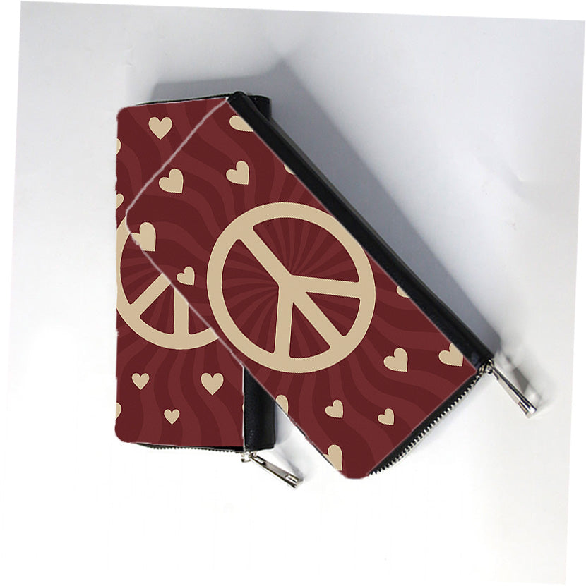 Peace Sign Zip Wallet