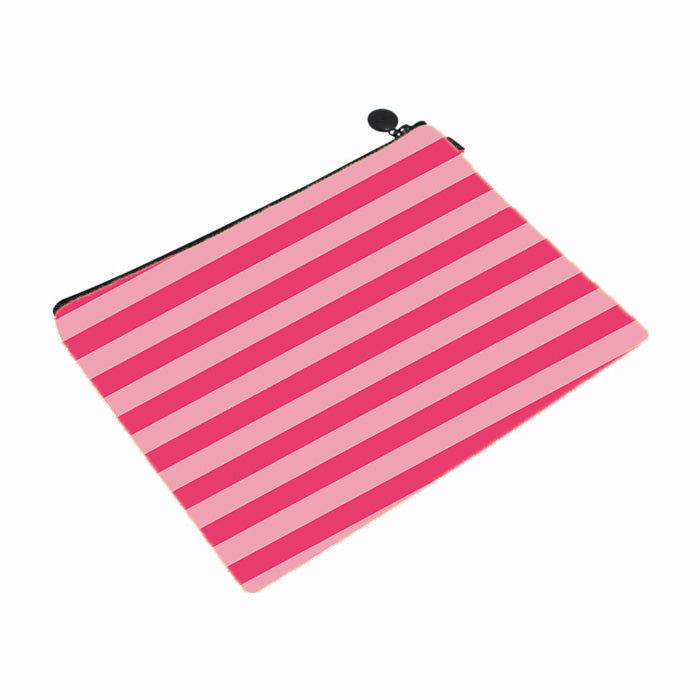 Pink And Light Pink Stripes Makeup Bag