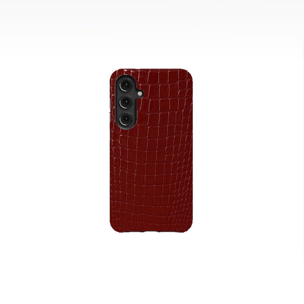 Crocodile Skin Texture - Burgundy Phone Case