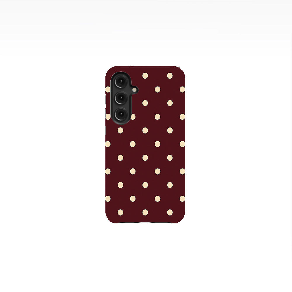 Burgundy Ivory Polka Dots Phone Case