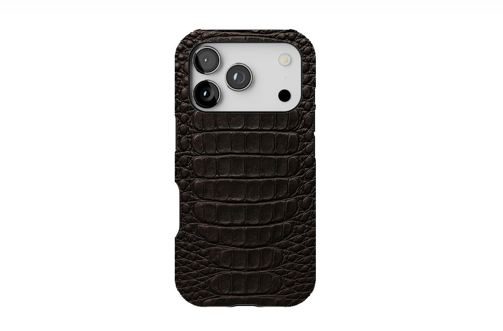 Crocodile Skin Texture - Black  Phone Case