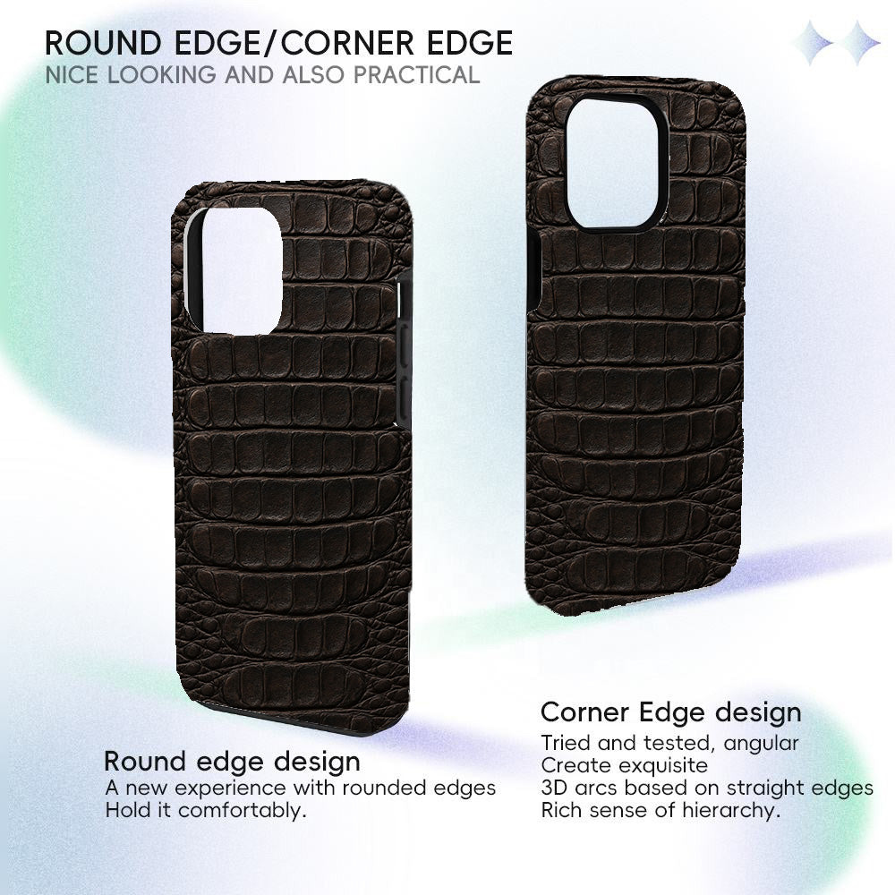 Crocodile Skin Printed Design - Black