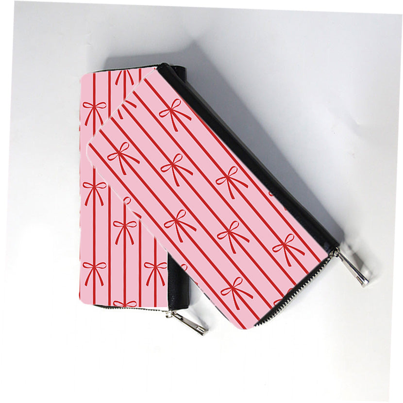 Red Bow Knot Zip Wallet