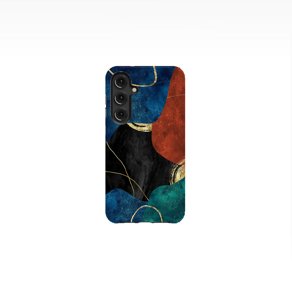 Multicolor Golden Veins Marble Phone Case
