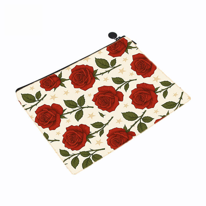 Red Rose And Star Makeup Bag