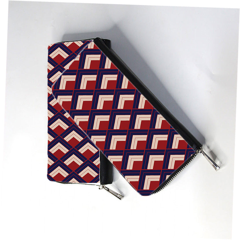 Retro Chevron Zip Wallet