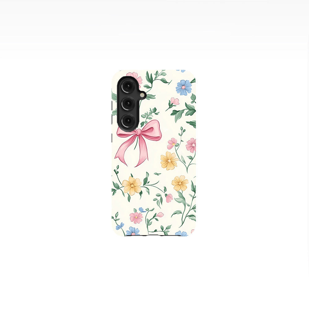 Flowers and Pink Coquette Bows Phone Case