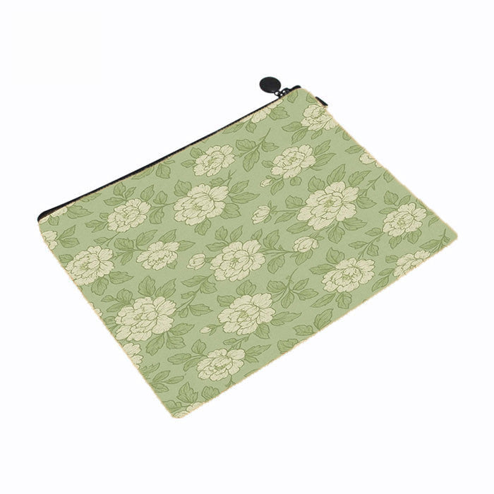 Sage Floral Makeup Bag