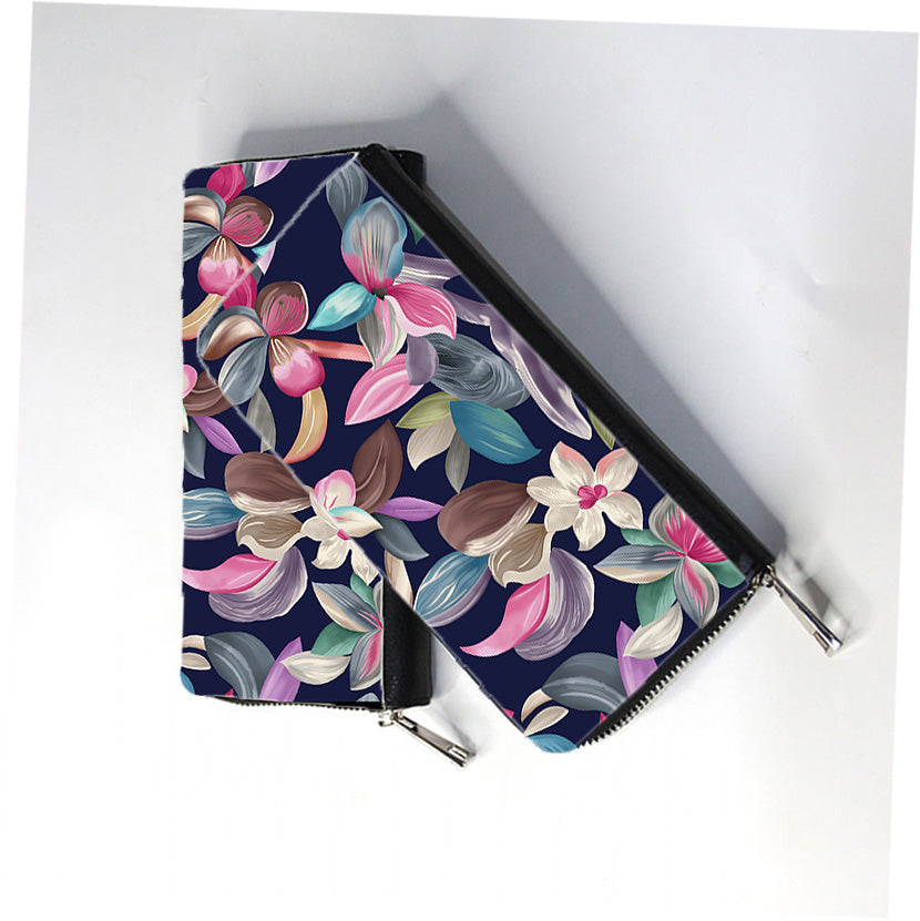 Small Flower Floral Seamless Zip Wallet