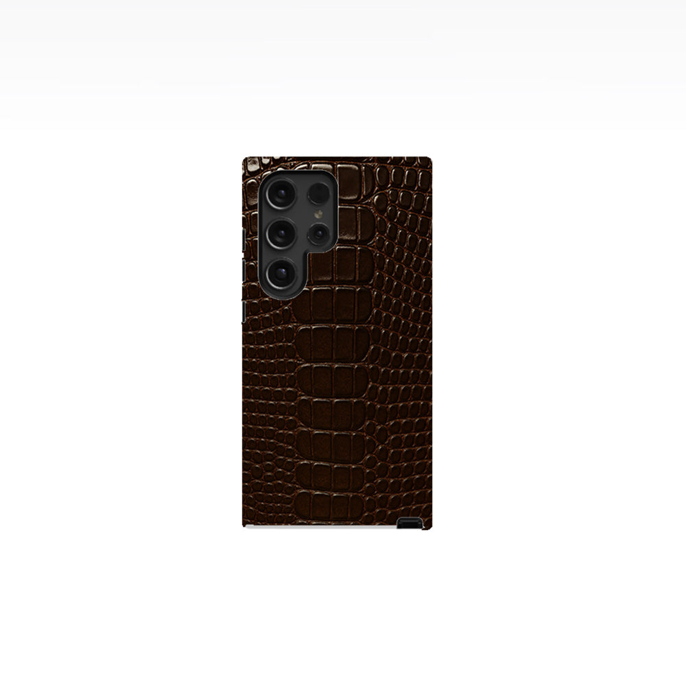 Alligator skin Printed Design-Dark Brown Phone Case