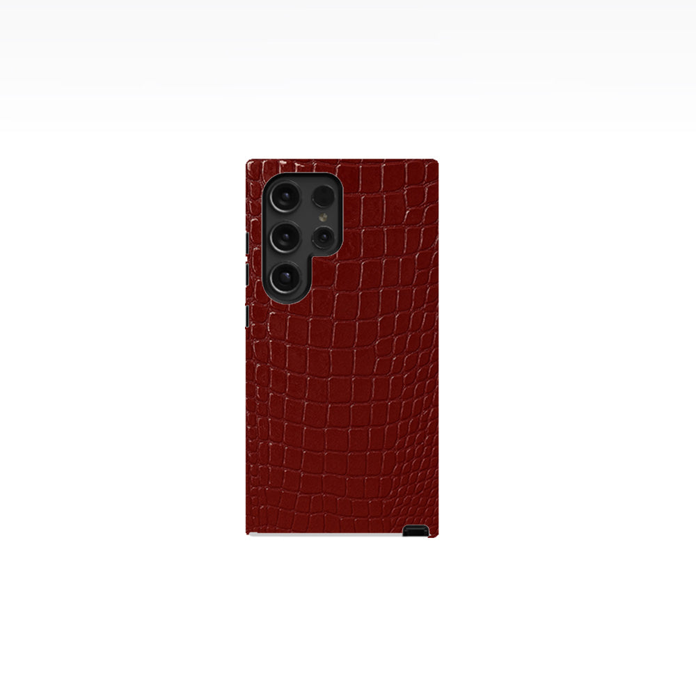 Crocodile Skin Texture - Burgundy Phone Case