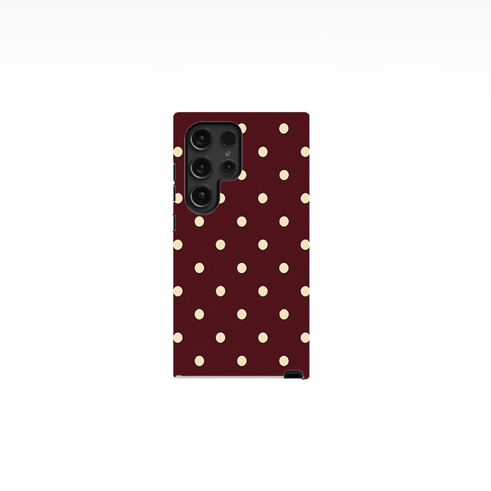 Burgundy Ivory Polka Dots Phone Case