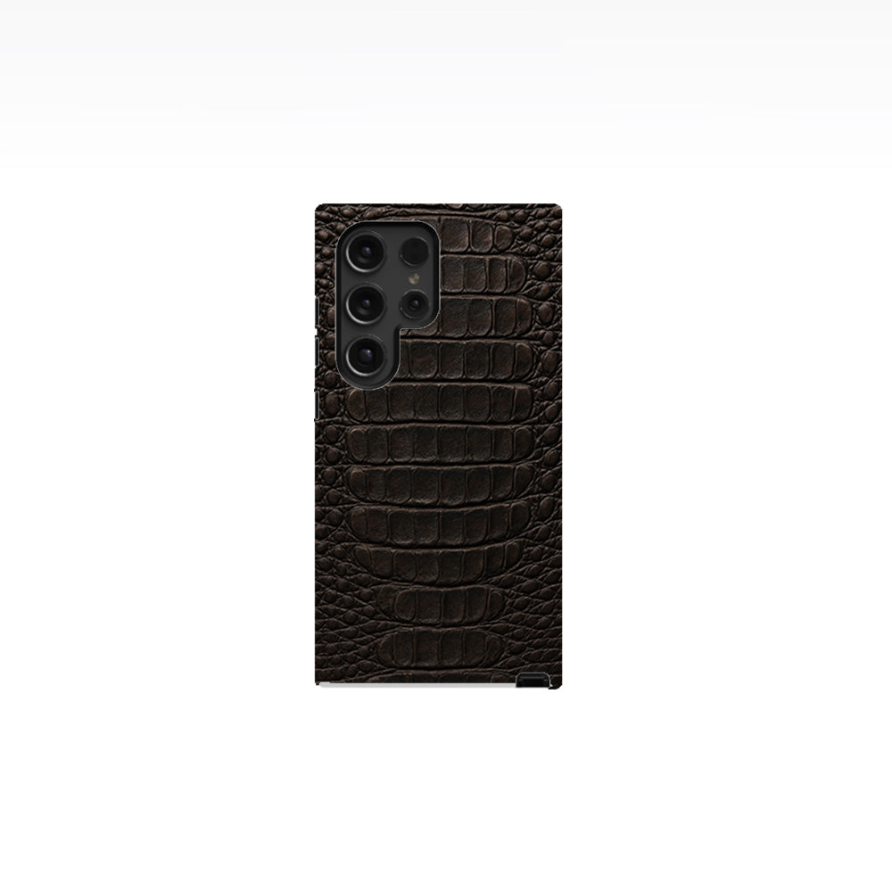 Crocodile Skin Texture - Black  Phone Case
