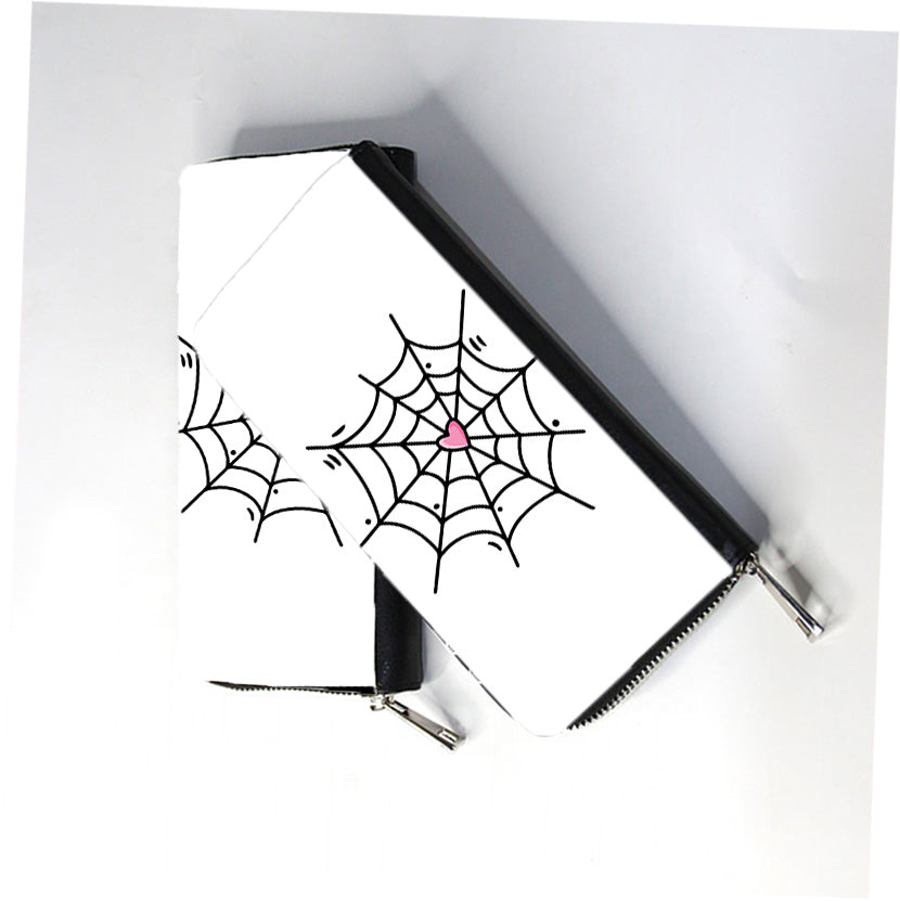 Spooky Halloween Spiderweb Zip Wallet