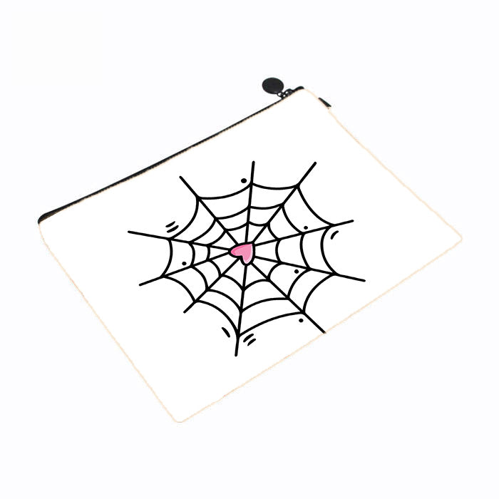 Spooky Halloween Spiderweb Makeup Bag