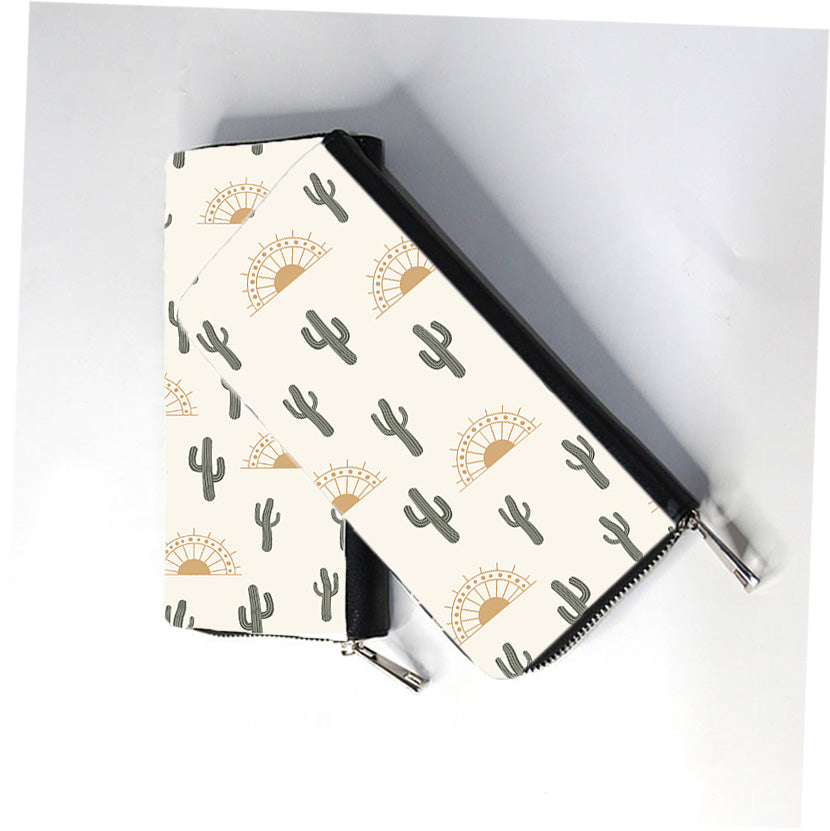 Summer Cactus On Desert Zip Wallet