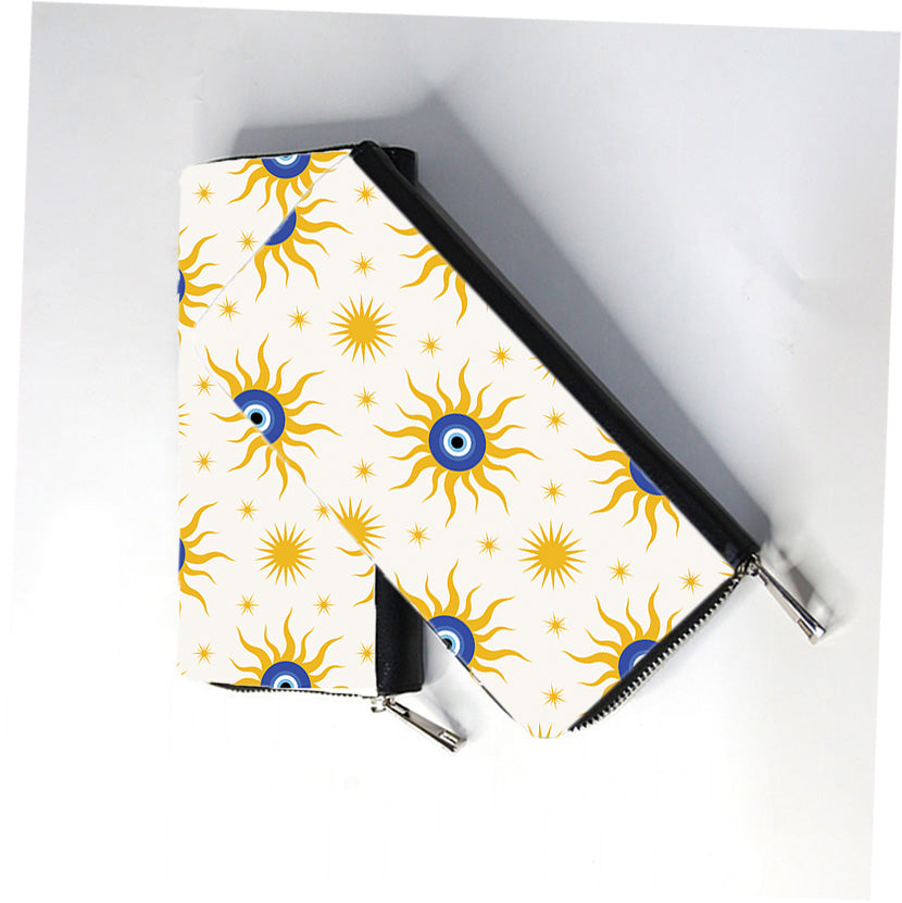 Sun Evil Eyes Zip Wallet