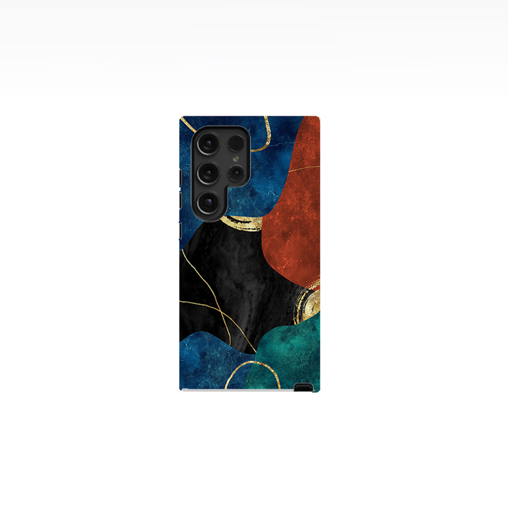 Multicolor Golden Veins Marble Phone Case
