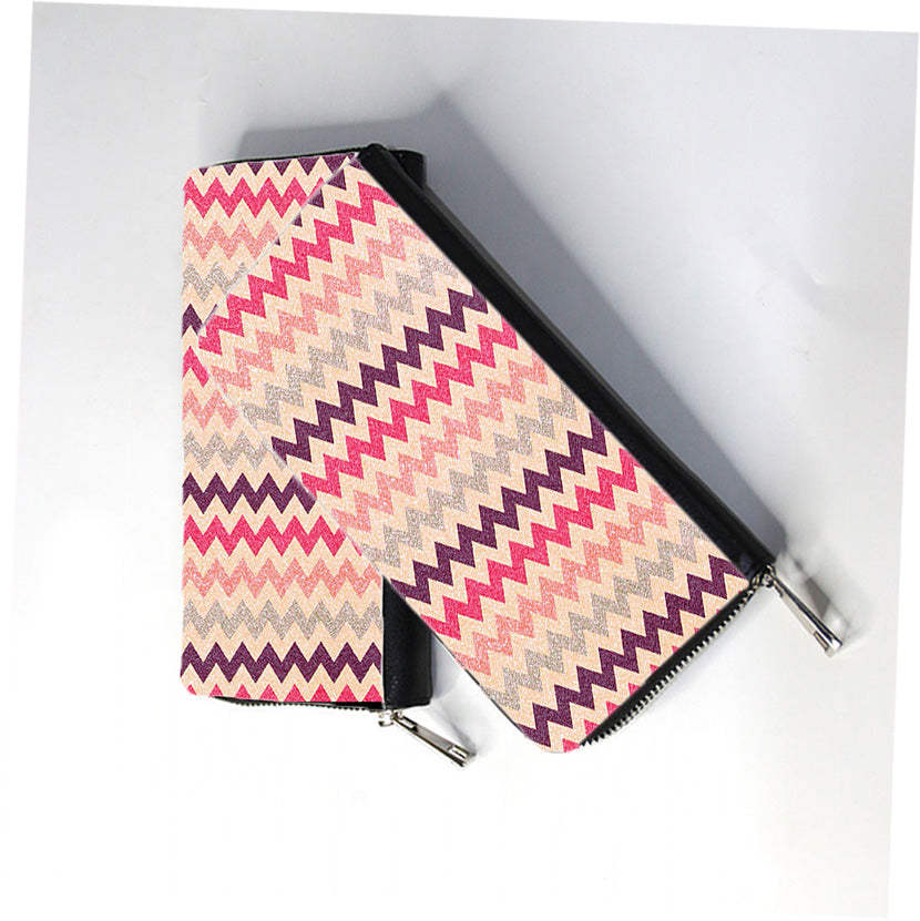 Sunset Zigzag Zip Wallet