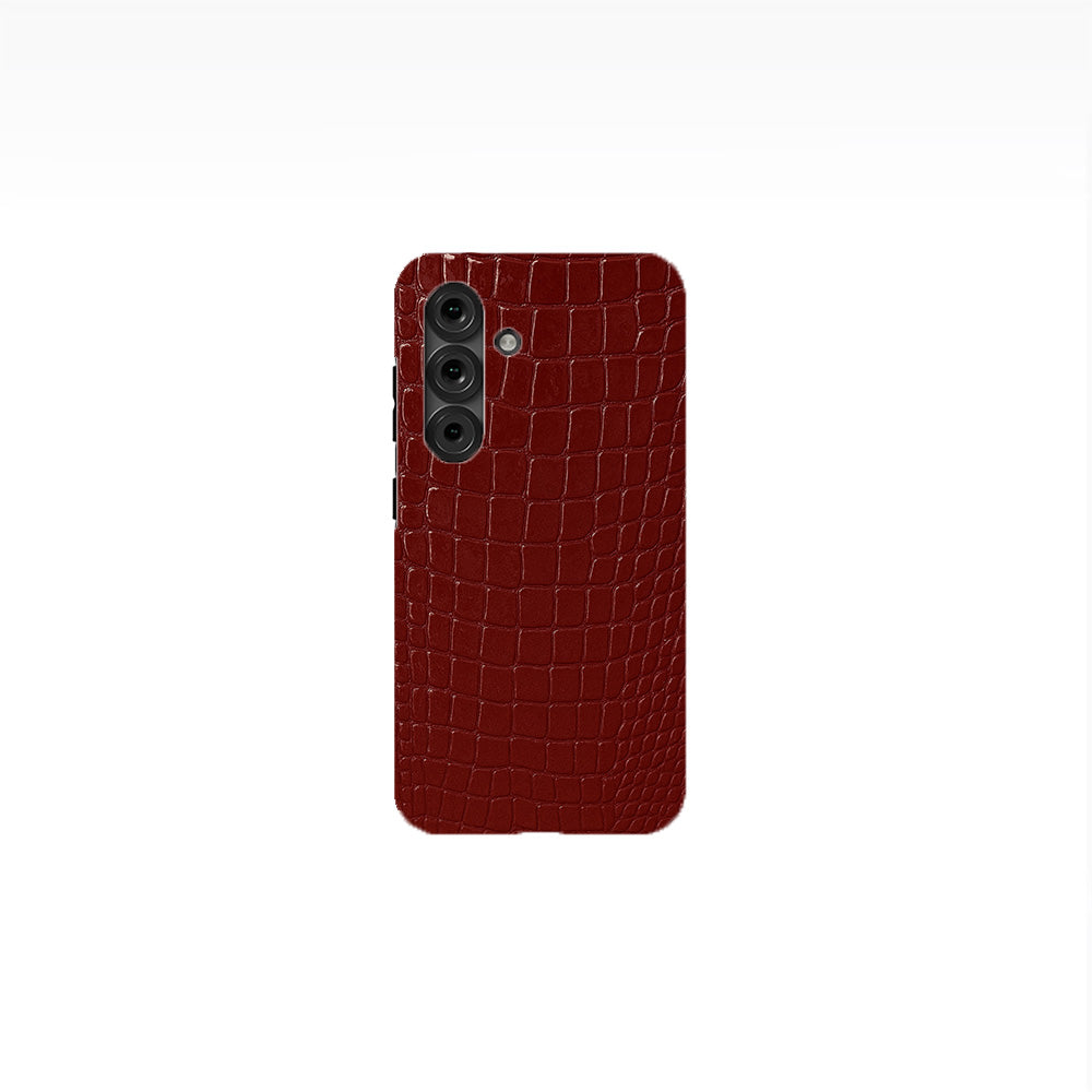 Crocodile Skin Printed Design - Burgundy Phone Case