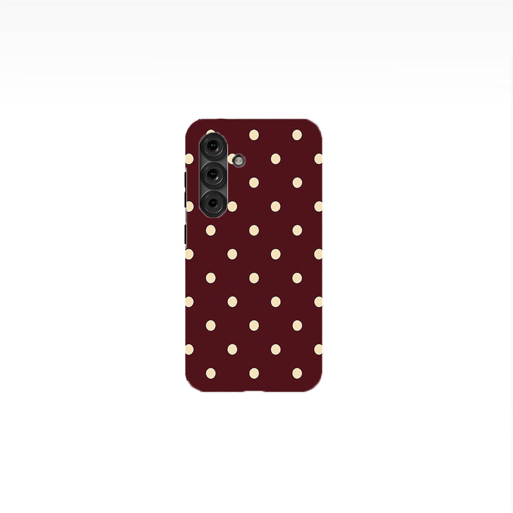 Burgundy Ivory Polka Dots Phone Case