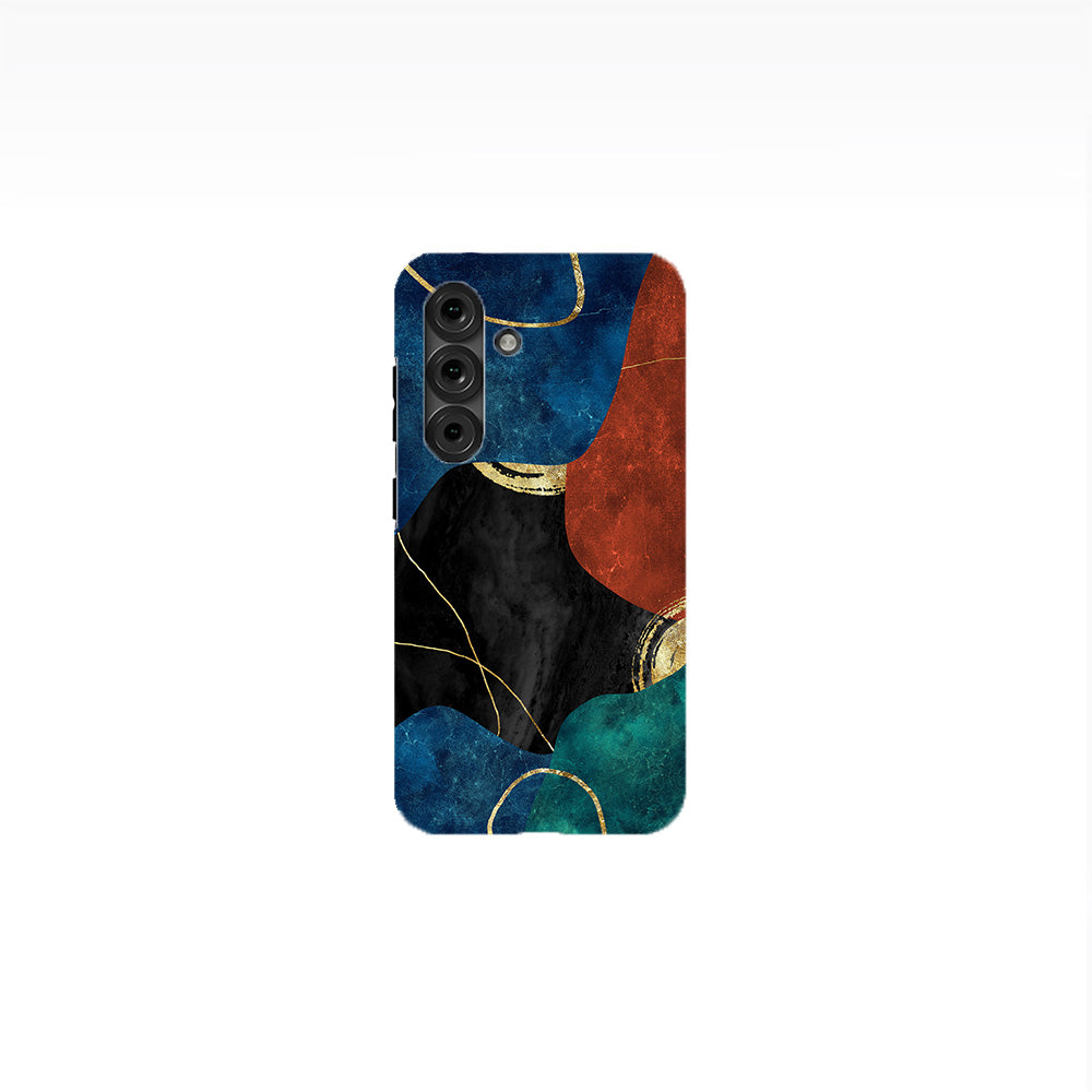 Multicolor Golden Veins Marble Phone Case