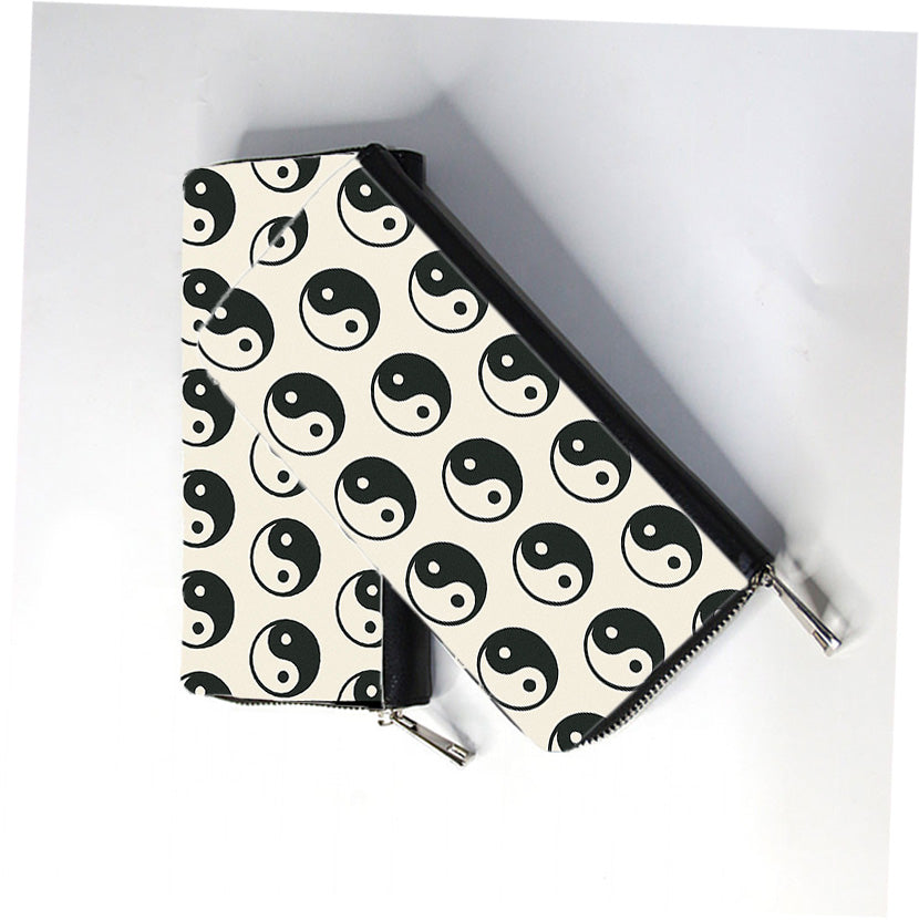 Yin Yang Pattern Zip Wallet