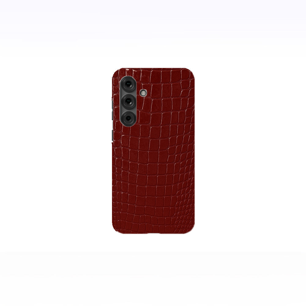Crocodile Skin Texture - Burgundy Phone Case