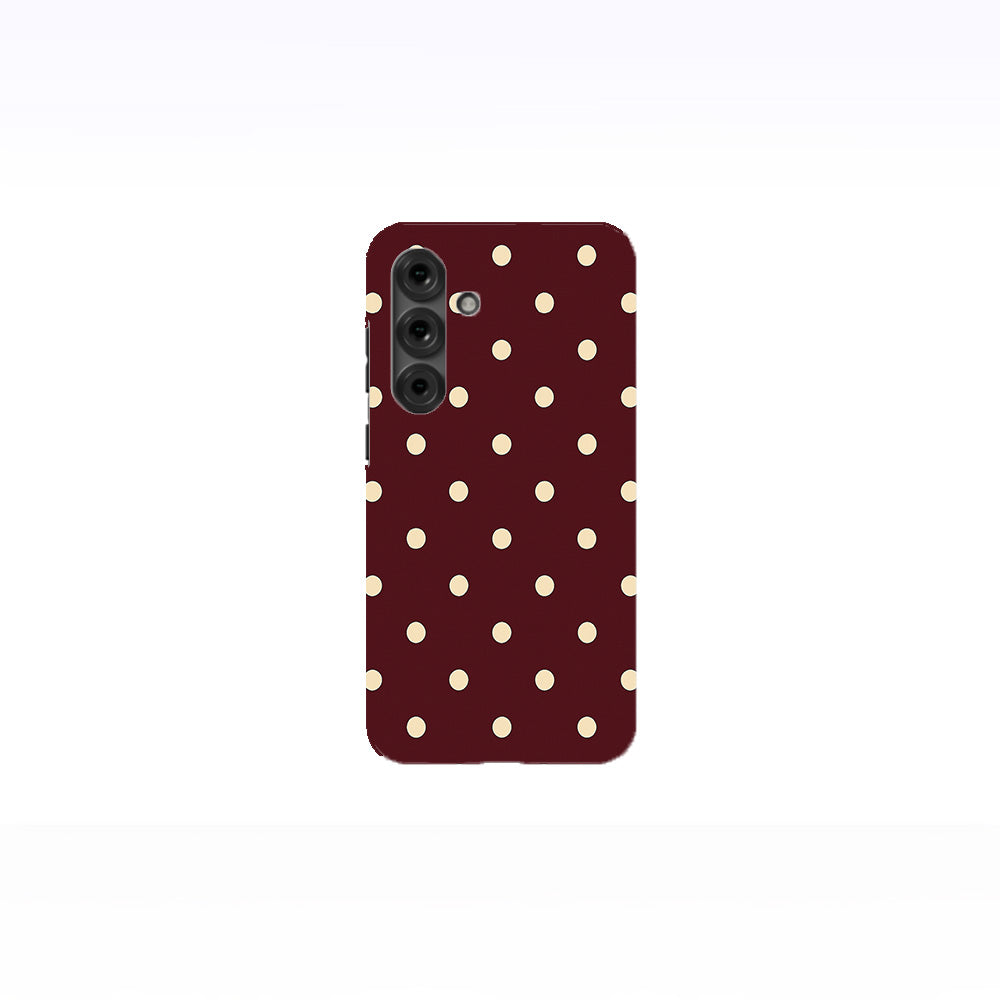 Burgundy Ivory Polka Dots Phone Case