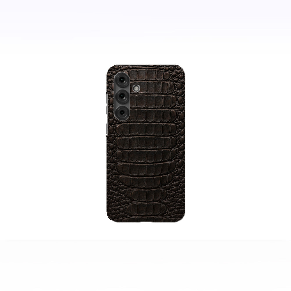 Crocodile Skin Texture - Black  Phone Case